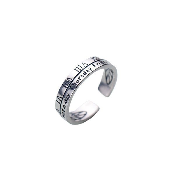 Mode Ins Vintage Römischen Ziffern Coole Band Ringe für Frauen Rock Hip Hop Twist Geometrie Offene Ringe Schmuck Geschenke