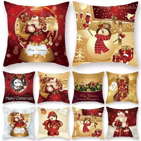 Подушка Dishiondecorative 45x45 см рождественская наволочка Merry Decor для домашних украшений Рождество Подарки Навидад Ноэль Счастливого года 220908