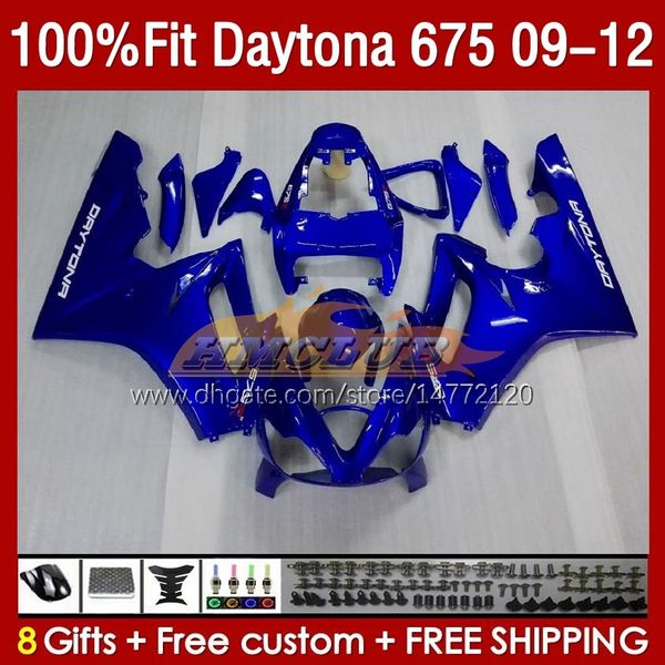 Moldões de injeção para Daytona 675 675r 2009-2012 Bodys 150no.8 Daytona675 09 10 11 12 Bodywork Daytona 675 r 2009 2010 2012 2012 OEM Fairing Kit Blue Factory