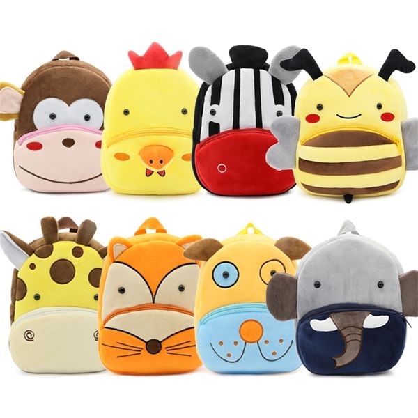 Zaini Kawaii Peluche Ripiene Bambini Borse da scuola per bambini Zaino Scuola materna Zainetto per ragazze Ragazzi Zaino per animali cartoon 3D 220909