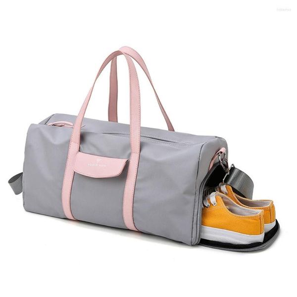 Outdoor -Taschen wasserdichtes Nylon -Fitnessstudio für Männer Frauen Training Fitness Travel Handtasche Yogamatte Sporttasche mit Schuhenfach SB0034