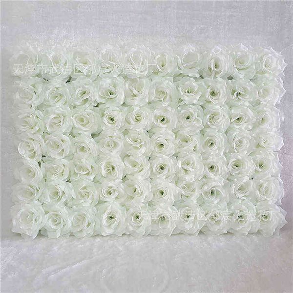 Vegetazione floreale finta 40X60 cm Art Silk Rose Flowers Wall Wedding Hotel Sfondo Fiori finti Arco di nozze fai da te Fiori Decorazione del giardino di casa J220906