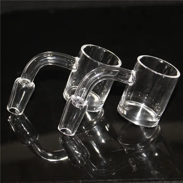 Düz üst kuvars banger tırnak sigara aksesuarları 19mm 14mm 10mm erkek cilalı eklem düz kase cam bong dab kuleleri