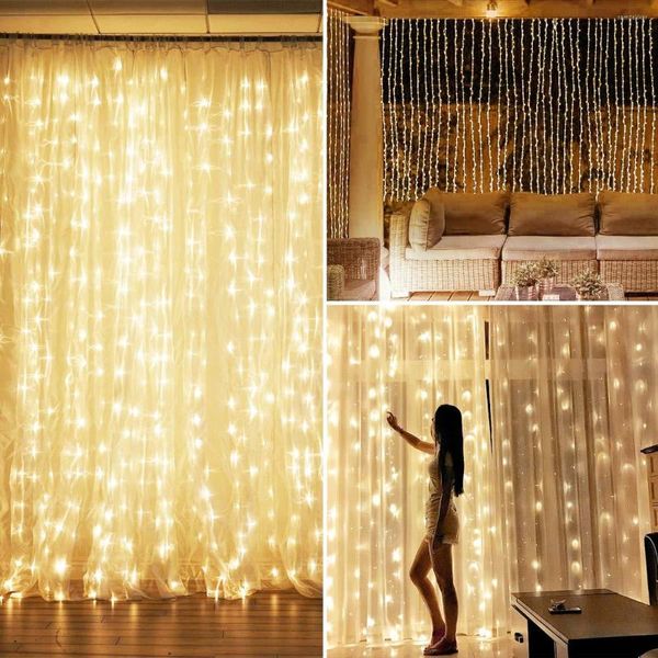 Strings Control Remote LED LUZES DE CORTUNDA COM VOZ CONVORTADO DE VOZ USB 300 LEDS Fairy String para Chrismas/Bedroom/festas DA