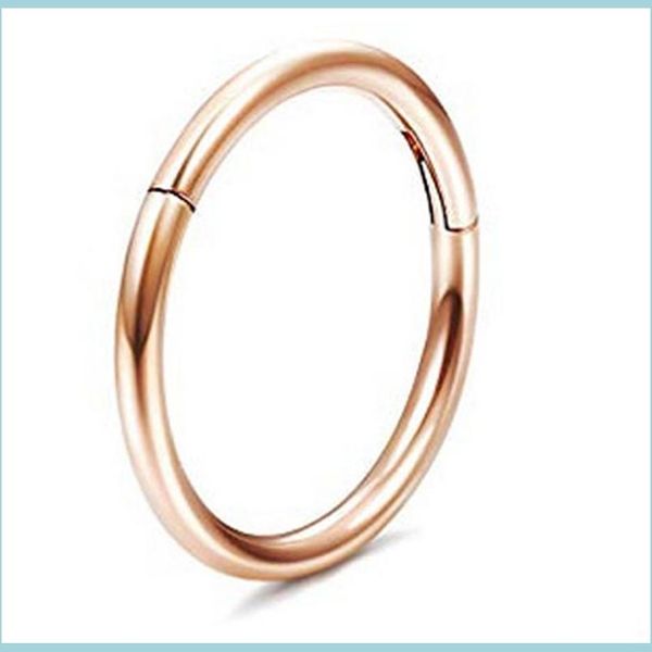 Anillos de nariz Espárragos Anillo de nariz delgada Oro rosa Titanio Acero inoxidable Pierce Joyería para mujeres Hombres Entrega de gota 2021 Cuerpo Sexyhanz Dhqk0