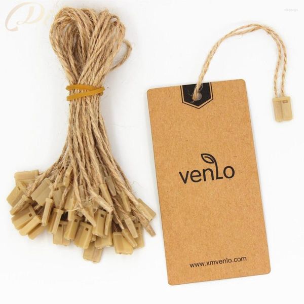 Roupa Yarn 1000 peças/lote de juta pendurar string de tags no cordão de vestuário de 20cm para rótulo de preço de vestuário