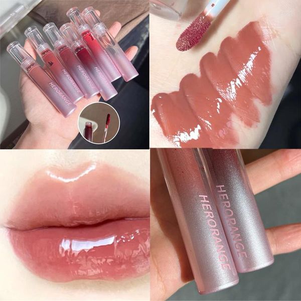 Lucidalabbra 8 colori specchio trasparente vetro rosso ciliegia rossetto liquido lucido nudo acqua smalto duraturo trucco labbra cosmetico