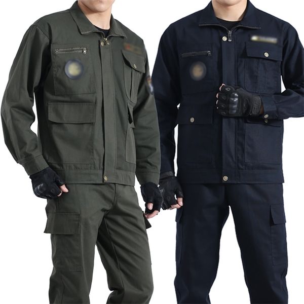 Herren-Trainingsanzüge, Outdoor-Arbeitsversicherungskleidung, Baumwolle, Frühling und Herbst, Herren-Arbeitskleidung, verschleißfeste Jacke, Hosenanzug 220909