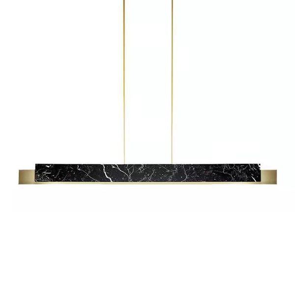 İç Mekan Aydınlatma Modern Lambalar Mermer Avize Lüks Minimalist Uzun Strip Masa Bar LED Kolye Asma Lamba Tavan Lustres Fixture