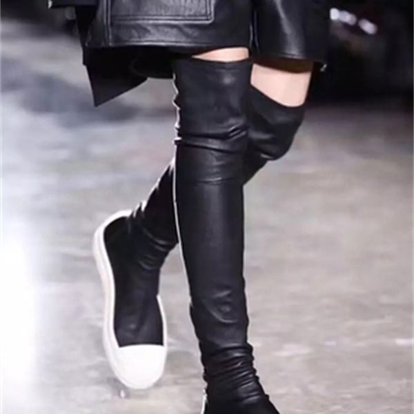 Boots Sapatos Winter Casual Women Black Over the Knee Sexy feminino outono Lady coxa High 220908