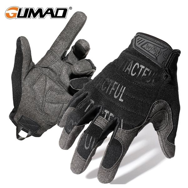 Luvas de cinco dedos Men luvas táticas Camo à prova de choque Airsoft Glove Full Fingle Finger Militar Mittens Bike Cycling Shooting Bicycle Gym 220909