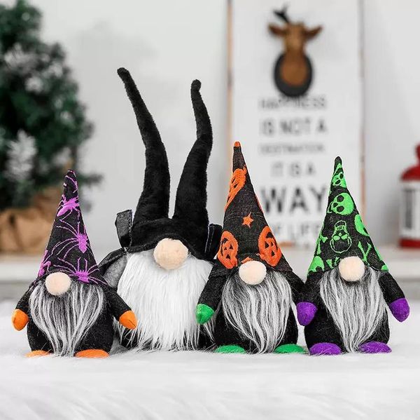 Cadılar Bayramı Dolls Party Favor Yüzü olmayan cüceler elf peluş doldurulmuş oyuncak pelerin yüksek şapka beyaz sakal pencere süslemeleri masaüstü süsler