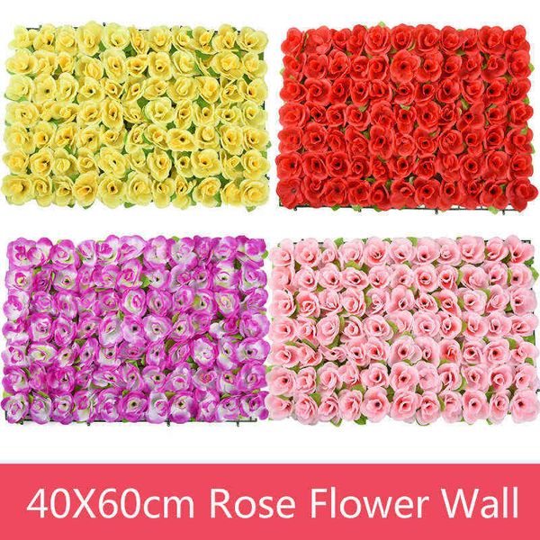 RoseArt Artificial Green Wall Décor 40x60cm - Elegant Faux Rose Flower Backdrop for Weddings, Hotels, Birthdays - J220906