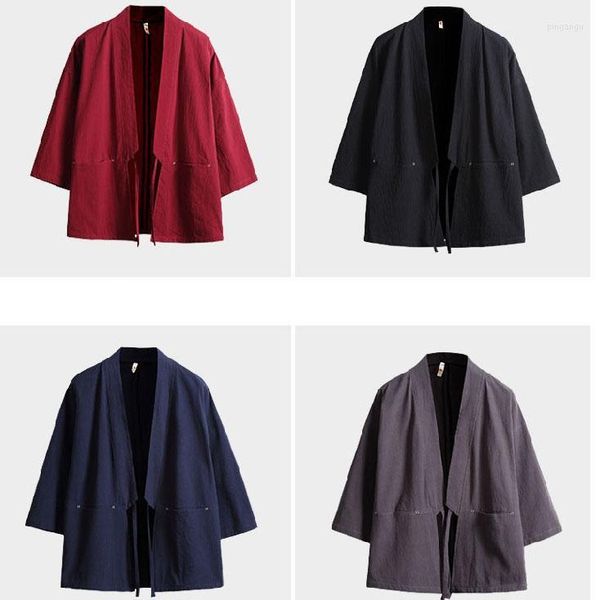Ethnische Kleidung Kimono Samurai Kostüm Streetwear Plus Size Haori Asiatische Kleidung Yukata Männer Frauen Strickjacke Jacke Traditioanl Japanisch