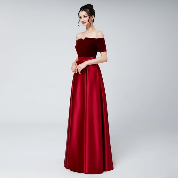 Velvet e cetim Vening vestidos formais 2023 Vintage fora do ombro Dubai Arabai Arabic Plus Size Prom Dress Wear