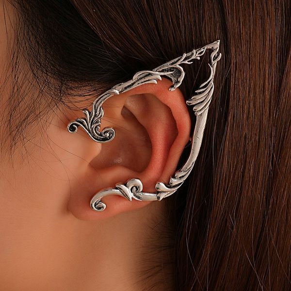 Ретро -метиальная ушная манжетка для мужчин женщины винтажные серебряные готические серьги по защелке европейские молодые ювелирные украшения