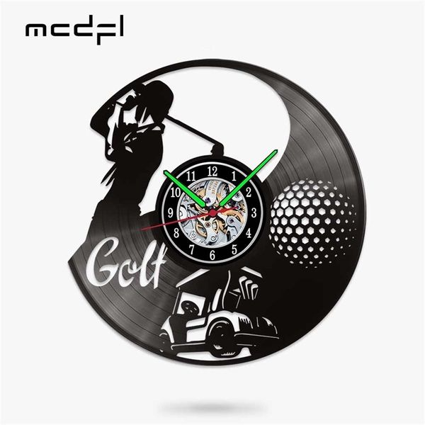 Orologi da parete MCDFL Golf Orologio da parete Design moderno Giocatore di vinile Orologi Decorazione della casa Accessori per soggiorno Loft Decor Cucina interna 220909