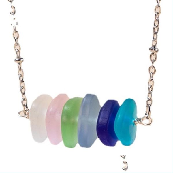Colares de pingentes de colar de vidro do mar jóias de praia para presente de verão Women BK Crystal Wholesale Drop Deliver