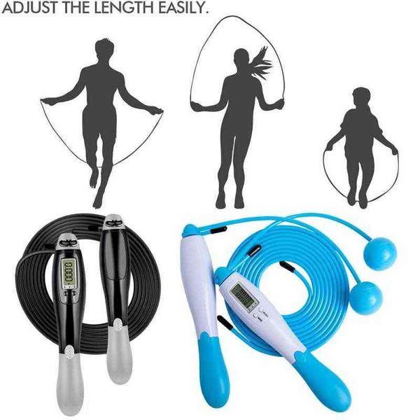 s Dual-Purpose Einstellbare Jump Intelligente Elektronische Zählung Sport Fitness Schnurlose Stahldraht Springseil 0908