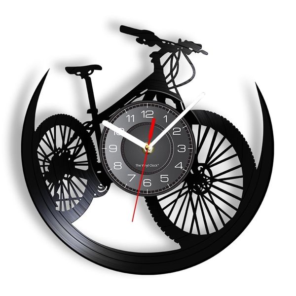 Wall Clocks Road Mountain Bike Vinyl Album Record Clock Clock Cycling Decor Events Bicycle Man Cave Watch Mountain Biker Cyclist Gift 220909