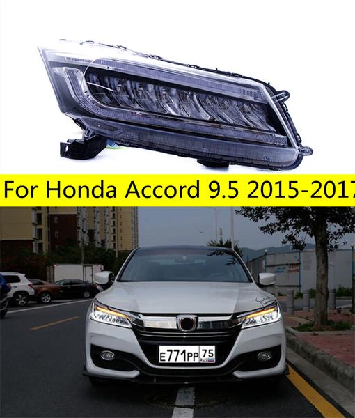 Auto Lichter Für Accord 9,5 2015-2018 Upgrade LED Auto Kristall Flügel Scheinwerfer Starten Animation DRL Dynamische Lampe zubehör Kit