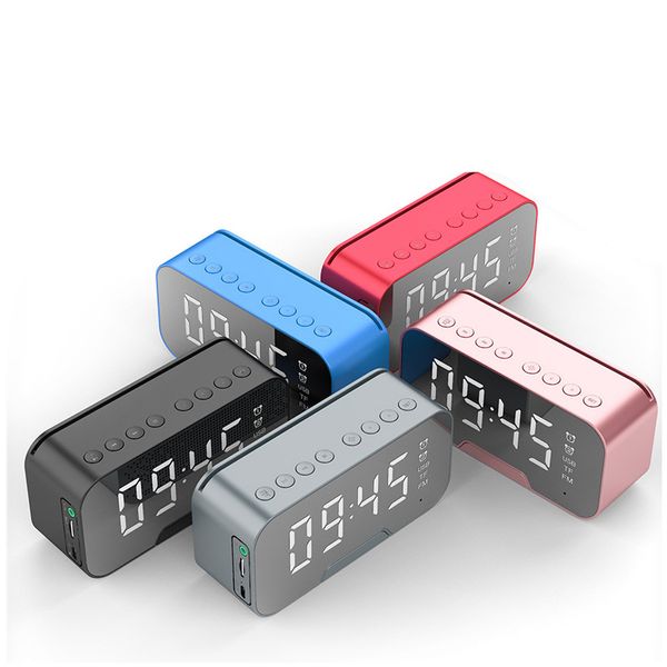 G10 Spiegeluhr Drahtlose Bluetooth-Lautsprecher Tragbare Mini-Sprachübertragung AUX-Audio-TF-Karte Integriertes FM-Radio Desktop-Telefonständer 1400-mAh-Akku