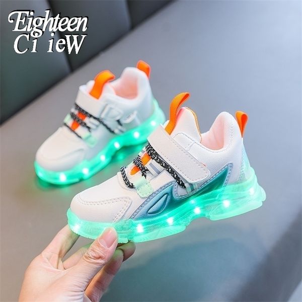 Sneakers Taglia 2637 Bambini Scarpe luminose Bambini Scarpe da corsa sportive luminose Ragazzi Fashion Light Up Sneakers Ragazze Sneakers con fondo morbido 220909