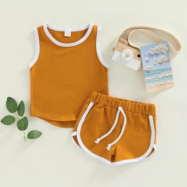 Kleidungssets Sommer Casual Born Baby Jungen Mädchen Outfit Ärmellose Tank Tops Shorts Sport Elastische Taille Kordelzug Kleinkind Ingant Kleidung