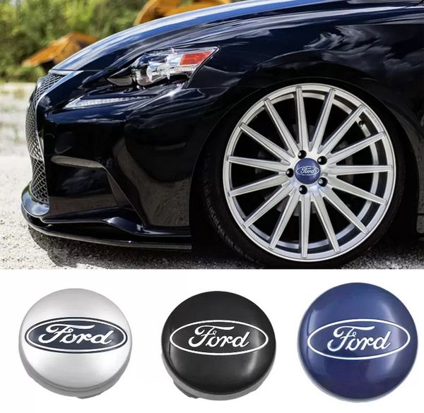 Ford Center Caps için Tekerlek Kapağı Jant Hub Kapakları Fiesta Focus Fusion Escape Dekoratif için 54mm Emblem Logo Rozeti