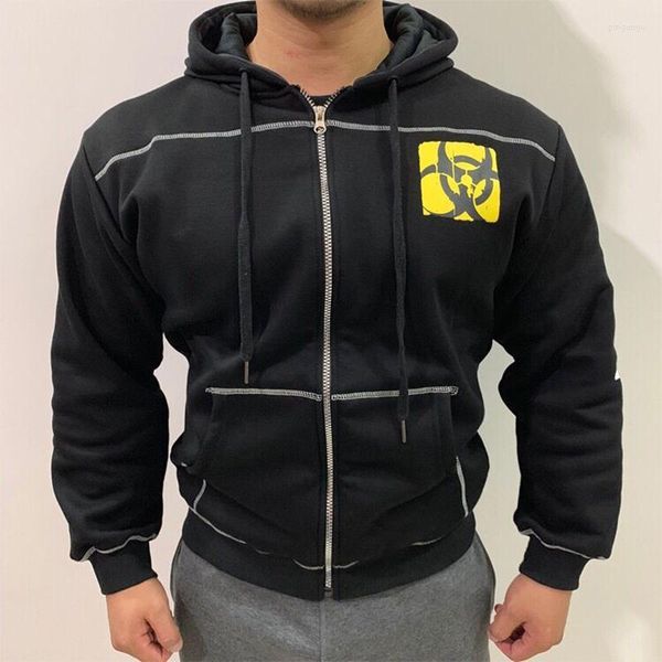 Erkek Hoodies Erkek Sweatshirts Erkek Ceket 2022 Kış pamuk artı kadife kas kalınlaşan kardeş fitness vücut eğitimi