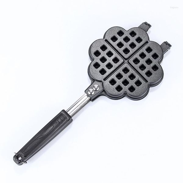 Stampi da forno a forma di cuore Egg Waffle Bake Mold Pan Gas per uso domestico antiaderente DIY Maker Press Plate Tool Forniture da cucina