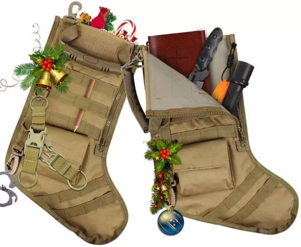 Висящий тактический Molle Ofthan Christmas Stocking Bag Сумка для хранения пакета для хранения боевых боевых охотников мешочек