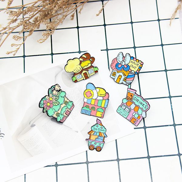 Bebida house Broches fofos pino para mulheres crianças fahsion jóias camisa casaco vestido de jeans decoração de pin de esmalte de metal