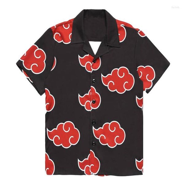 Camisas casuais masculinas Manga Japão 3D Camisa impressa de verão Hawaiian Anime Jujutsu Kaisen Gojo Satoru Tops de grandes dimensões