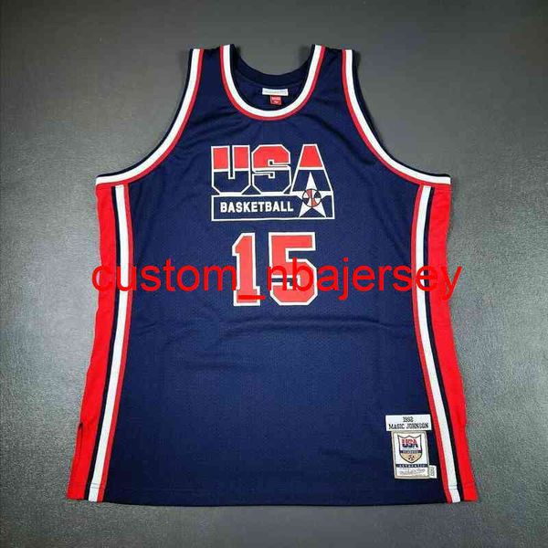 Ian Johnson 1992 Jersey dos EUA camisas de basquete masculino Homem gordo grande