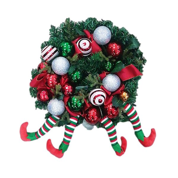 Decorações de Natal Garland elfos criativos de guirlanda pendurada ornamento de inverno grinaldas da porta da frente pernas elfas 220909