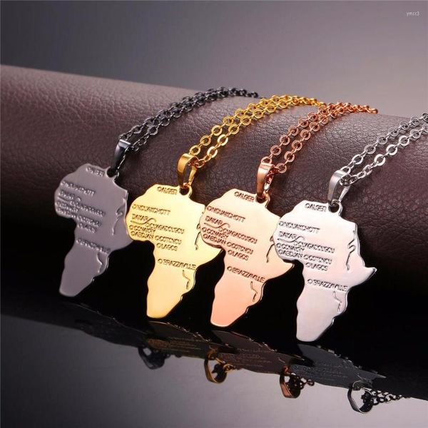 Anhänger Halsketten Afrika Karte Halskette für Frauen/Männer Silber/Gold Farbe äthiopischer Schmuck Großhandel afrikanische Karten Hiphop Artikel