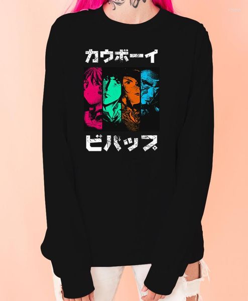 Herren Hoodies Herren Sweatshirts Anime Cowboy Bebop Hoodie Harajuku Grafik Streetwear Lustige Manga Crewneck SweatshirtHerren