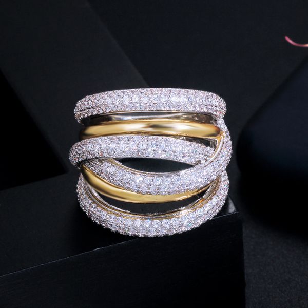 2022 Choucong Marke Eheringe Luxusschmuck 18k Weißgold Füllung Pave White Sapphire CZ Diamond Eternity Gemstones Frauenkreuz Verlobungsband Ring Geschenk