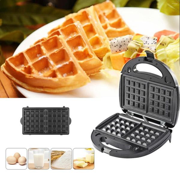 Fabricantes de pão de waffle elétrico sanduíche antiaderente 750W Baking Press Plate Pastries Pan Breakfast Machine Fácil limpo