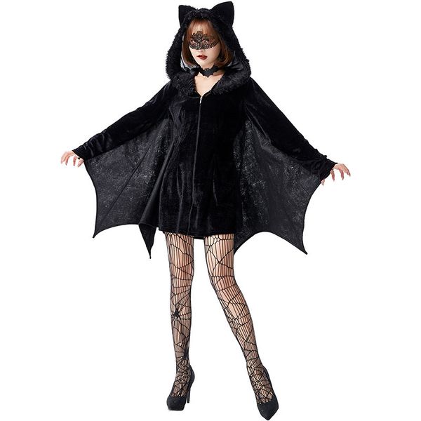 Ocasiões especiais Trajes de Halloween para homens homens Crianças Vestido de morcego Velvet Family Cosplay Stage Execute Jumpsuit 220909