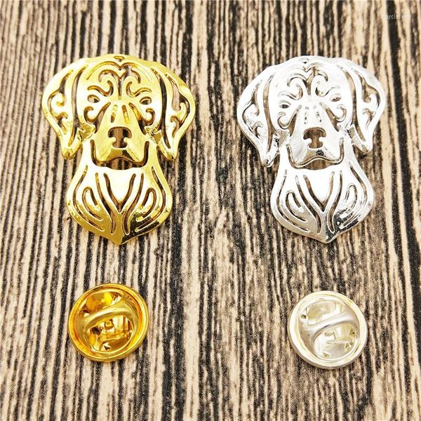 Broschen Dropship Fashion Ungarischer Vizsla-Hund Broschen und Anstecknadeln Goldfarbene Kragennadel Schmuck Bekleidungszubehör Herrengeschenk