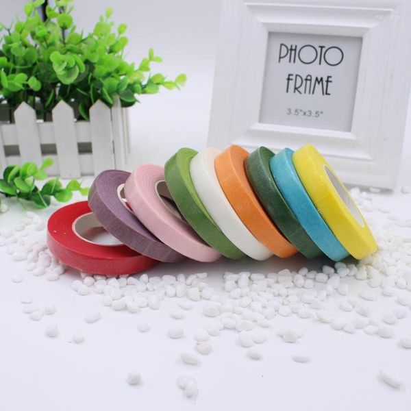 Dekorative Blumen 1PCS 10 Farben Selbstklebendes Blumenpapierband DIY Handwerk für Nylonblumenzubehör Schmetterling handgefertigt JD001