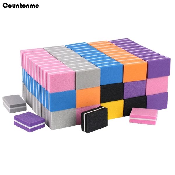 Файлы ногтей 500pcs Mini Sponge File 100180 Красочный буфер наждачных бумаг полировочный шлифовальный шлифовальный шлифовальный шлифование