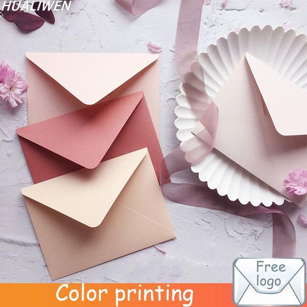 Envolva de presente Nude Pink Series Envelope Luxury Japane Galze Paper Convite de casamento 14cmx19cm