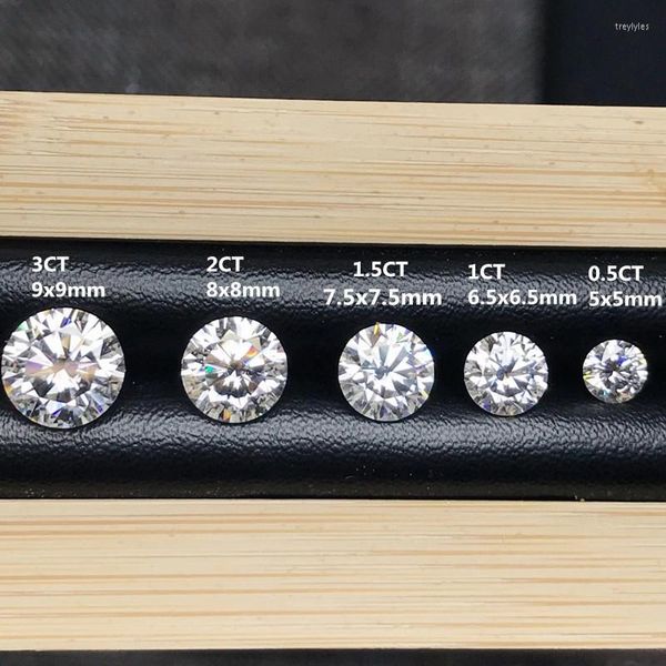 Кластерные кольца D Цвет Moissan Diamond Loose Stone восемь сердец и стрелы с сертификатом GRA черная карта код линии талии код