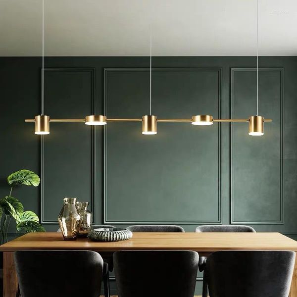 Pendelleuchten Postmodern Gold oder Schwarz LED-Kronleuchter Esszimmer Lange Lampe Nordic Bar Coffee Shop Home Deco Beleuchtung Hängeleuchten