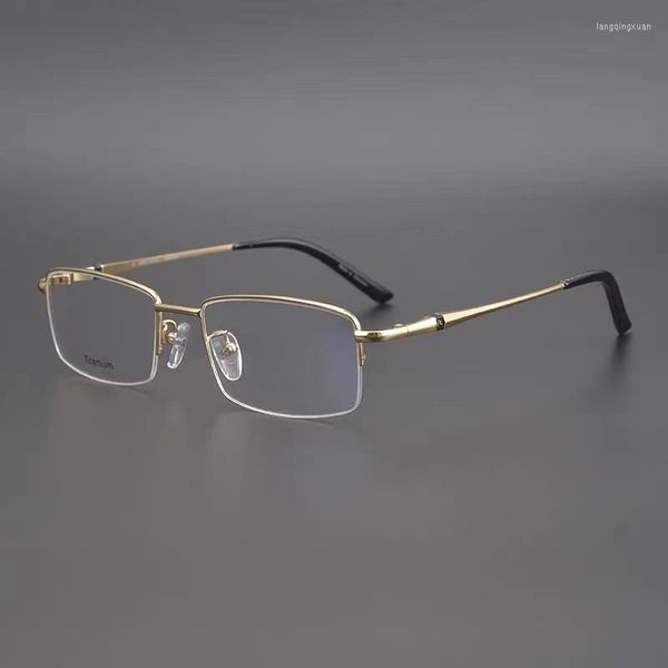 Sonnenbrillenrahmen Deutsche Marke Reines Titan Brillen Herren Business Ultraleichte Brillengestell Damen Optische Verschreibung Halbrand