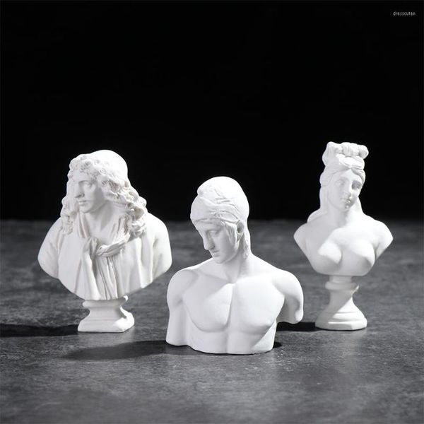 Nordic Home Miniature Plaster Bust - Greek Mythology Figurine Sculpture Ornament