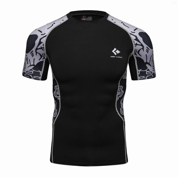 Erkekler Tişörtler Erkek Sıkıştırma Spor Giyim Gym Taytlar Eğitim Kıyafetleri Egzersiz Jogging Sports Rashguard Erkek Koşu T-Shirt